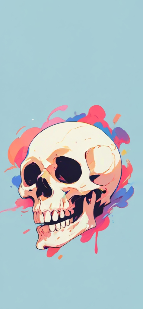 Fondo de pantalla de craneo aesthetic