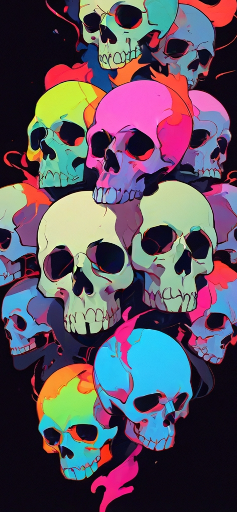 Fondo de pantalla de muchas calaveras