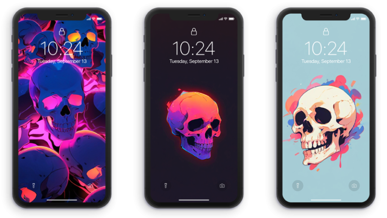 Portada del artículo sobre fondos de pantalla aesthetic de calaveras