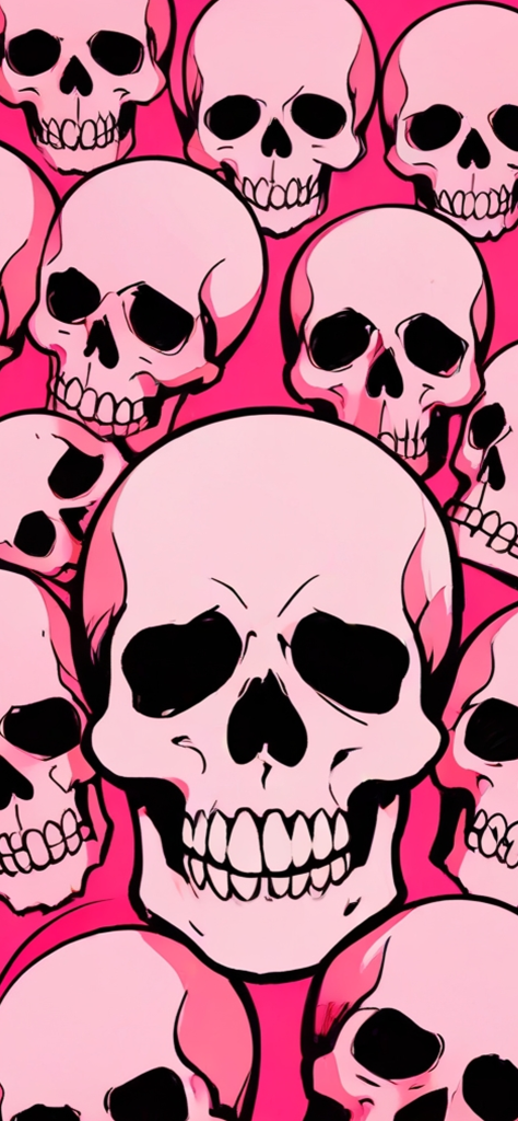 Fondo de pantalla de calaveras para mujer color rosa