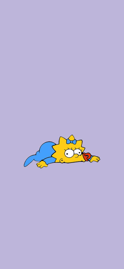 Fondo de pantalla de Maggie Simpson tirada en el piso