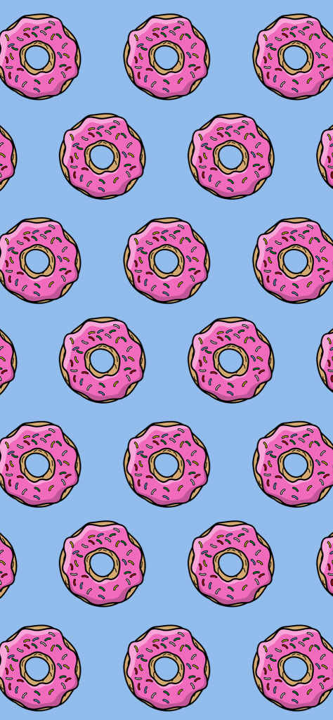 Fondo de pantalla de rosquilla los simpsons en patron con fondo azul