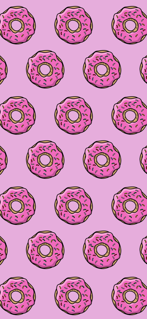 Fondo de pantalla de rosquilla los simpsons en patron con fondo rosa