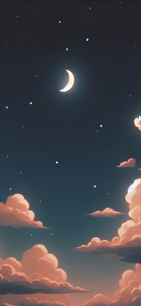 fondo de nubes con luna