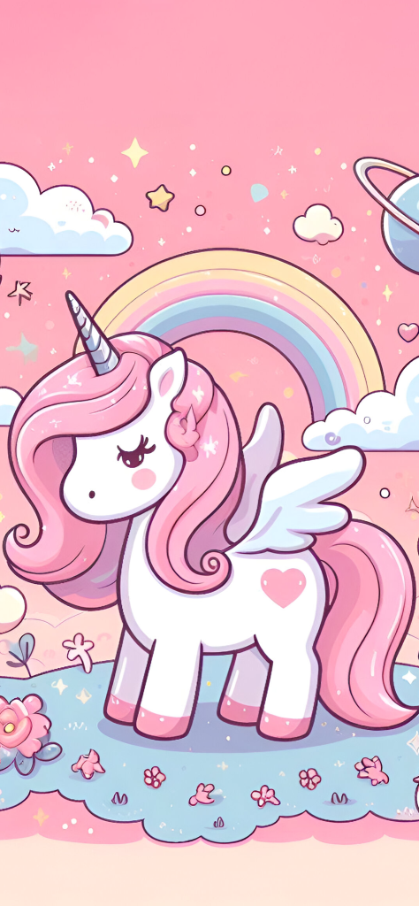 fondo de pantalla de unicornio con arcoiris