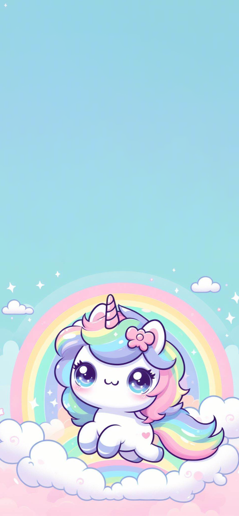 fondo de pantalla de unicornio con fondo azul
