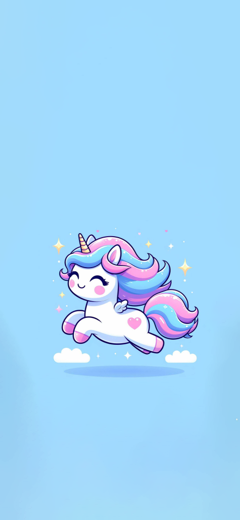 Fondo de pantalla de unicornio kawaii corriendo