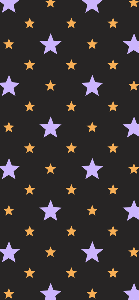 Fondo de pantalla de estrellas moradas y amarillas con fondo negro