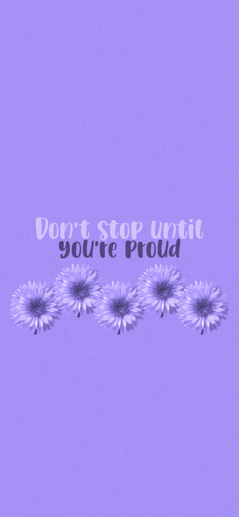 fondo de pantalla morado con frase y flores margaritas
