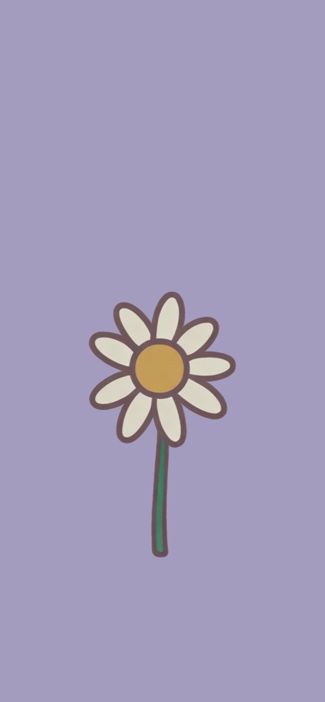 fondo de pantalla morado con una flor margarita
