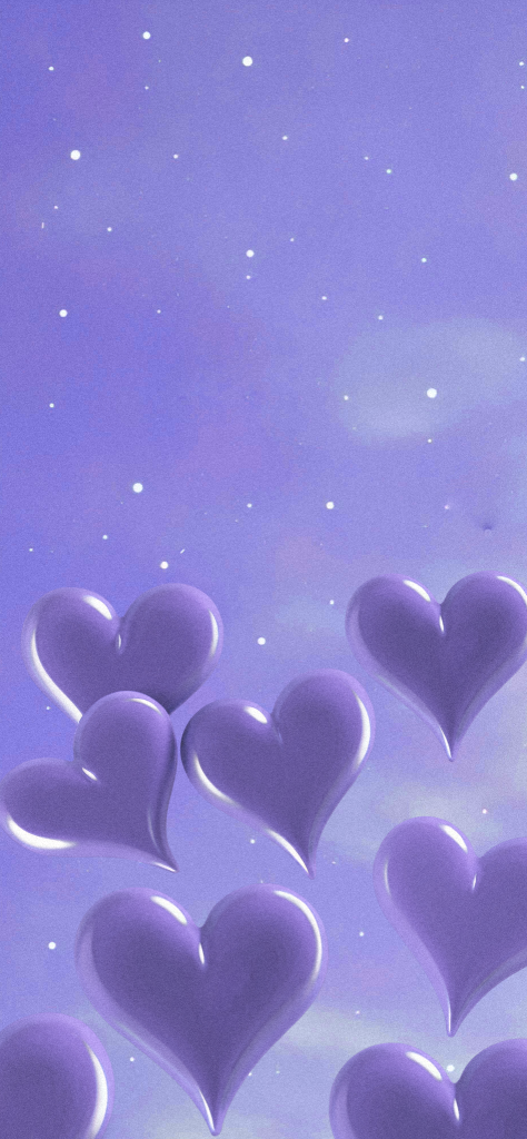 Fondo de pantalla aesthetic morado con corazones morados