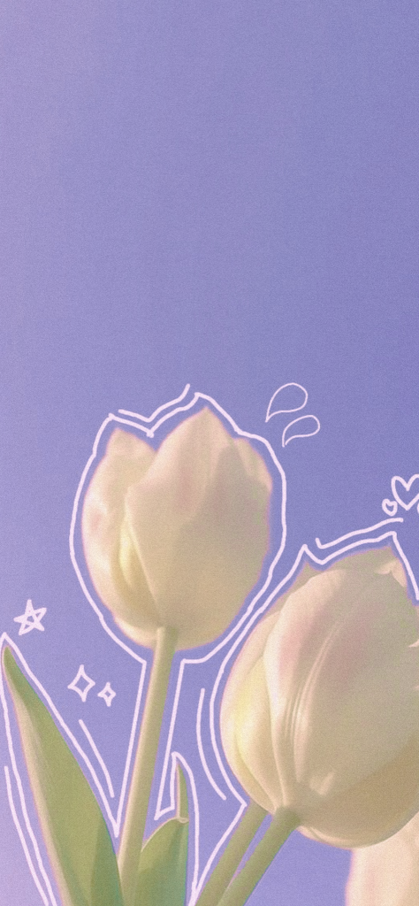 Fondo de pantalla de color morado pastel con 2 flores blancas bonitos