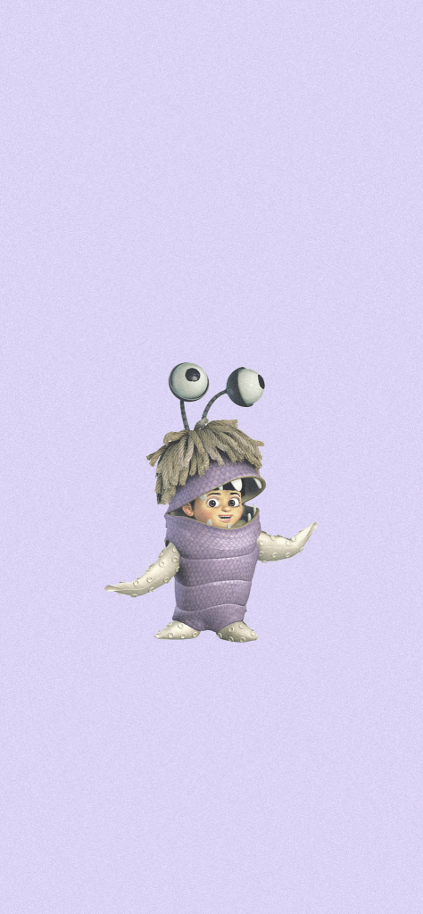 Fondo de pantalla de color morado pastel con boo de monster inc