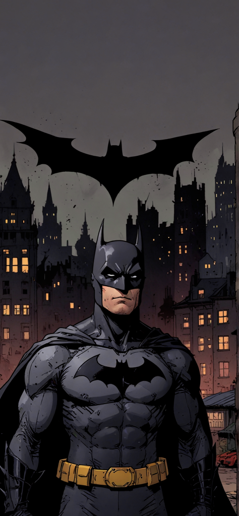 Fondo de pantalla de batman con logo arriba