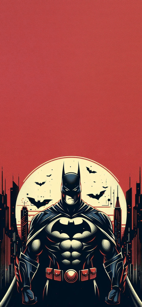 Fondo de pantalla de batman con fondo rojo