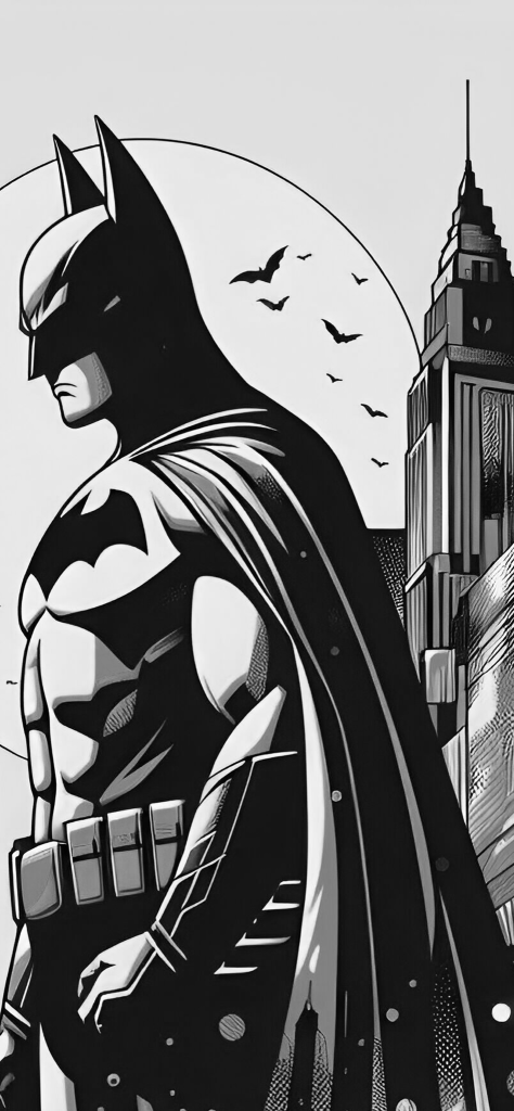 Fondo de pantalla de batman en blanco y negro