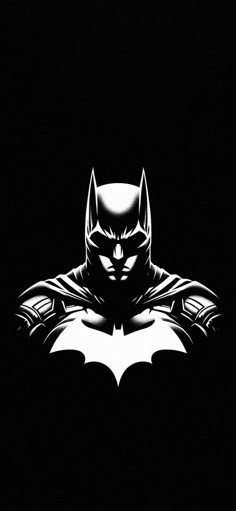 Fondo de pantalla de batman minimalista en blanco y negro