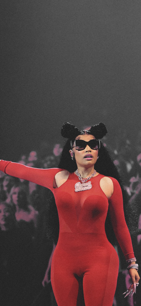 Fondo de Nicki Minaj con Ropa Roja en concierto