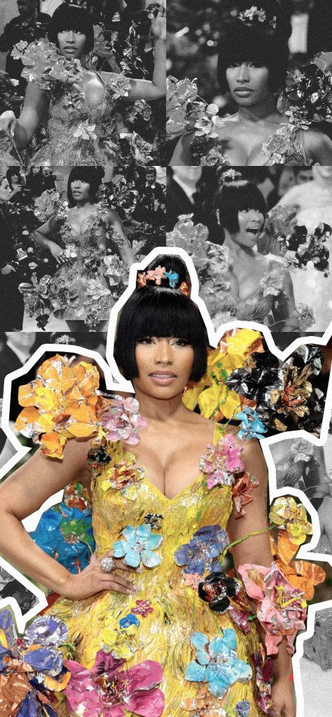 Fondo de Pantalla de Nicki Minaj en la Met Gala 2024, con estilo collage